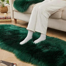 AMTOVO Faux Sheepskin Rug, Dark Green Ultra Soft Fluffy Shag Area Rug, 2 x 6 ft Faux Fur Rug for Bedroom Sofa Throw Cushion Room Decor, Sheepskin by CozyNest Decor