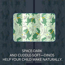 Kids Space Dino Blackout Curtains - 100% Blackout, Thermal Insulated, Noise Reducing, Perfect for Kids Room and Nursery, 2 Panels (Cosmo Dino Green, W52×L84) by TinyTreasures Baby Boutique