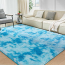 Ultra Soft Rug for Living Room, 4X6 Fluffy Shag Area Rug for Bedroom, Modern Shaggy Carpets Fuzzy Rug for Teens Dorm Nursery Home Decor Aesthetic, Upgrade Anti-Skid Durable, Tie-Dyed Blue by TinyTreasures Baby Boutique
