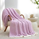 Snuggle Sac Light Purple Throw Blanket for Couch, Super Soft Warm Lavender Blankets Cozy Knit Fuzzy Plush Lightweight Throws for Sofa, Bed,Living Room, Heather Lilac, 50x60 inches by TinyTreasures Baby Boutique