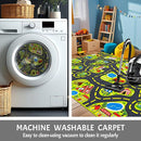 Car Rug 2.6x5 Feet, Car Mat for Kids Race Track Rug Road Play Mat with Roads City Map Design by TinyTreasures Baby Boutique