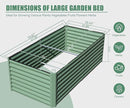 Domi Galvanized Raised Garden Bed, Outdoor Planter Garden Boxes Large Metal Planter Box for Gardening Vegetables Fruits Flowers, Green (6x3x2ft) by GreenHaven Gardens
