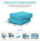 Patio Chair Cushions 18.5 X 16 X 4 Inch Waterproof Outdoor Seat Cushions for Patio Furniture, Outdoor Sofa Couch Pads with Ties & Handle, Set of 2, Lake Blue by GreenHaven Gardens