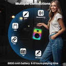 Karaoke Machine, Portable Bluetooth Speaker with 2 Wireless Karaoke Microphones, Karaoke Machine for Adults Kids with Subwoofer, LED Light Support TWS/FM/USB/AUX for Home Party Outdoor by TinyTreasures Baby Boutique