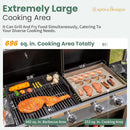 Captiva Designs Propane Gas Griddle Grill Combo with Porcelain-Enameled Cast Iron Grate & Cast Iron Pan, Dual BBQ Grill With Flat Top Griddle for Outdoor Kitchen & Backyard Barbecue,696 SQIN Cook Area by GreenHaven Gardens
