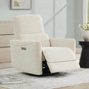 CHITA Power Recliner Chair Swivel Glider, FSC Certified Upholstered Living Room Nursery Reclining Sofa Chair with Lumbar Support, Linen by CozyNest Decor