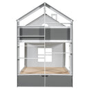 Full Size Bunk Bed with Storage Drawers & Shelves