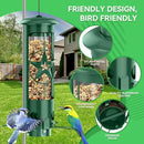 Squirrel Proof Bird Feeders for Outdoors Hanging, Metal Squirrel Proof Bird Feeder with Gravity Protection, 3LB Large Capacity Wild Bird Feeders for Outside Finch, Cardinal, Blue Jay (Green) by GreenHaven Gardens