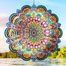 Wind Spinners Outdoor Mandala Lucky Star,Laser Cut Metal Kinetic Art Wind Spinner Gift for Christmas,12In Stainless Steel Hanging Yard&Garden 3D Wind Sculpture Decorations Indoor Spinners by GreenHaven Gardens