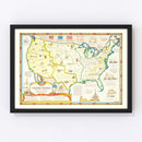 Vintage Louisiana Map Purchase Map of the United States