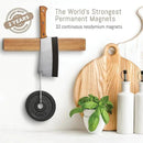 Premium 16 inch Magnetic Knife Holder for Wall with 2x Storage & Charming Wood - Knife Magnetic Strip, Under Cabinet Magnet Knives Storage - Magnet Strip Rack Kitchen Utensil Holder Organizer Tool by CozyNest Decor