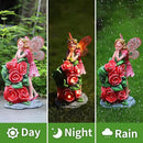 Solar Garden Outdoor Statues Cute Flower Fairy with 7 LED Solar Figurine for Lawn,Patio, Balcony, Yard Unique Housewarming Gift, for Woman, Mom, Grandma by CozyNest Decor