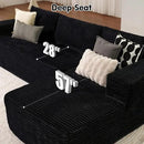 ovios 104" Cloud Sectional Couch with L-Shape Chaise,Modern Modular Sofa with Deep Seat, Upholstered Couches for Living Room Bedroom,No Assembly Required, Black (Plush Corduroy Fabric) by CozyNest Decor