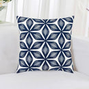 HWY 50 Navy Blue Decorative Throw Pillow Covers 18x18 Inch (1 Piece), Embroidered Cotton Farmhouse Cushion Cover Pillow Case for Sofa Couch Living Room Bed, Fashion Geometric by CozyNest Decor