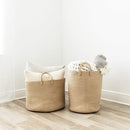 OrganiHaus Large Laundry Basket, Woven Cotton Rope Basket for Blankets, Toy Storage, Nursery Hamper, Living Room Decor Organizer, Soft & Durable Hamper with Handles, 20x13 inches - Honey by TinyTreasures Baby Boutique