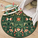 Moynesa Machine Washable Round Rug, 6ft Circle Area Rug for Living Room Non Slip, Ultra Thin, Soft, Indoor Boho Bird Dark Green 6'x6' Carpet for Bedroom Office Under Table Kid Playroom by TinyTreasures Baby Boutique