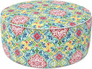 LVTXIII Indoor/Outdoor Inflatable Ottoman, D31 x H14 Inch Large Round Ottoman, All Weather Foot Rest Stool, Portable Footrest for Patio, Garden, Camping and Home - Damask Red by CozyNest Decor