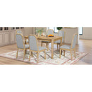 7-Piece Farmhouse Dining Set Classic Rustic Table and 6 high-back design Chairs for Dining Room, Kitchen (Natural Wood Wash)