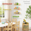 Floating Nursery Book Shelves for Wall, Natural Wood Wall Bookshelf for Kids Room Bedroom, Small Wooden Hanging Baby Book Shelf and Toy Organizer for Nursery Girl Boy Toddler Child - Set of 3 by TinyTreasures Baby Boutique