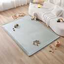 Stylish Coral Velvet Baby Play Mat for Floor 60" x 80" Green – Soft 1" Thick High-Density Memory Foam Nursery Rug,Kids Rug with Non-Slip Backing for Crawling & Playing, Playroom Rug, Kids Carpet by TinyTreasures Baby Boutique