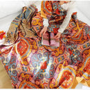 Boho Muslin Blanket for Adults 4-Layer Gauze 80 x 90 Inches Soft Cozy 100% Cotton Summer Cooling Blanket Geometric Floral Decor for Sofa Bed Coverlet Both Sides (A Boho Figure Orange, 80 x 90 in) by CozyNest Decor