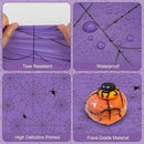2 Pcs Halloween Tablecloth - Plastic Halloweens Spider Webs Table Cloth, Purple Disposable Rectangle Spiderweb Table Cover for Halloween Party Decorations Supplies Favors Tables Decor, 108 x 54 Inch by CozyNest Decor