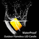 CANDLE CHOICE Waterproof Outdoor Battery Operated Flameless Candles with Timer Flickering Plastic Resin Electric LED Pillar Lights for Lantern Patio Garden Wedding Party Decorations 3x4 Inches 2 Pack by GreenHaven Gardens