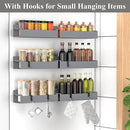 6 Pack Magnetic Spice Rack Organizer for Refrigerator and Oven, Dark Grey Fridge Organizers and Storage for Kitchen by CozyNest Decor