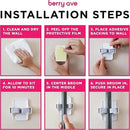 Combo 5 Slot Broom Holder w/ 1 Self Adhesive Mop Gripper No-Drilling, Wall Mount Tool Organizers For Kitchen, Garage, Laundry Room- Anti-Slip Hanger For Brooms, Mops, Rakes, Dustpans (Grey / White) by CozyNest Decor