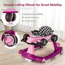 HONEY JOY 4-in-1 Baby Walker, Activity Push Walker w/3 Adjustable Heights, Smooth Wheels w/Adjustable Speed, Padded Seat, Music & Light, Foldable Car Walker for Baby Boys Girls Age 6 Months+ (Purple) by TinyTreasures Baby Boutique