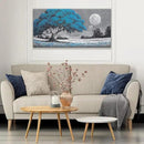 TAIJXAGSG Wall Art For Living Room Blue Tree Moon Canvas Art Wall Decor Artwork Print Painting 20" X 40" Canvas Picture For Bedroom Decor Modern Salon Kitchen Office Hang A Picture by CozyNest Decor