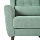 Modern Accent Chair, Teddy Fabric Living Room Chairs Comfy Reading Chair, Mid Century Accent Chair, Lounge Arm Chairs Armchair For Living Room Bedroom - Light Green by HouseOfZazla