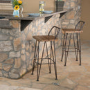 Outdoor Barstool With Angled Metal Legs - Brown by HouseOfZazla