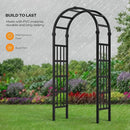 VINGLI Vinyl Garden Arbor, PVC Wedding Arch for Ceremony Party, Garden Trellis for Climbing Plants Outdoor, Arch Backdrop Stand for Garden, Backyard, Lawn (Black) by GreenHaven Gardens