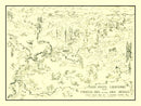 Vintage Map of Three Rivers, California 1945