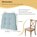 Non Slip Chair Cushions for Dining Chairs Set of 4 Kitchen Chair Cushions 18"x18"x3" Turfted Chair Pads Comfortable and Soft Seat Cushion with Ties, Aqua Blue by CozyNest Decor
