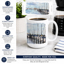 The Warf Ceramic Coffee Mug 15 oz Decorative Large C Handle Mug Cup for Tea, Cocoa Hot Chocolate