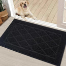 BEQHAUSE Dirt Trapper Door Mat 20" x 32", Doormat Non-Slip Entryway Rugs Washable, Dog Door Mat Stain Resistant and Absorbent Welcome Floor Mat for Front Back Door, Muddy Wet Shoes & Paws, Black by CozyNest Decor