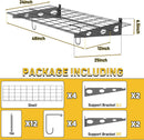 Ultrawall Garage Wall Shelves, 2 x 4 ft Wall Mounted Storage Shelves, Heavy Duty Wall Shelving with Hooks, Holds Up to 220 Lbs, 2Pack, Black by GreenHaven Gardens