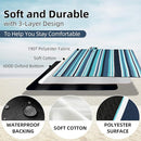 ZAZE Picnic Blankets Beach Blanket, 80''x80'' Extra Large Thick 3-Layers, Sandproof Machine Washable Waterproof Foldable Oversized XL Outdoor Mat, for Camping, Park, Travel, Grass(Blue White Stripe) by TinyTreasures Baby Boutique