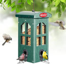 Kingsyard Upgraded Rainproof Bird Feeder for Outdoor Hanging - Metal Feeding Port, Recycled Plastic Wild Bird Feeder with Metal Mesh Tray for Goldfinch Small Bird, Garden Yard Decoration, Green by GreenHaven Gardens