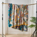Ultra Soft Lightweight Cotton Quilts,Cozy Summer Boho Throw Blankets,Lightweight Reversible Muslin Blanket Decor Blankets for Armchair Travel, 80"x90" Large Muslin Mexican Throw Blanket by CozyNest Decor