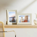 Vittanly 5x7 Picture Frames Set of 9, Shatter Resistant Plexiglass, Display 4x6 Pictures with Mat or 5x7 without Mat, Photo Frames for Wall or Tabletop, Engineered Wood, Cornsilk by CozyNest Decor
