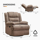 Swivel Rocking Recliner Chair for Adults, Overstuffed Manual Glider Rocker Recliner Chairs, Upholstered Reclining Single Sofa for Living Room Nursery (Mocha) by TinyTreasures Baby Boutique