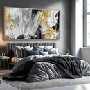 Large Canvas Wall Art Gold Abstract Paintings 29x58 Inch Wooden Framed Artwork Black Line Painting for Bedroom Bathroom Home Decor by CozyNest Decor