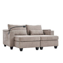 Convertible Chaise Lounge Sofa Chair With USB Ports, Cup Holders, Phone Holder And Storage by HouseOfZazla