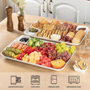 DELLING Large Serving Platter, 18" x 12.3" Serving Tray-Set of 2, White Platters for Serving Food, Serving Trays for Party, Fruit, Appetizer, Serving Trays for Entertaining at Parties and Weddings by CozyNest Decor