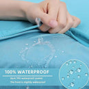 hyha Waterproof Couch Cushion Covers, Stretch Sofa Couch Seat Slipcover for Dog Washable, Non-Slip Waterproof Outdoor Cushion Covers for Patio Furniture Replacement (1 Piece for Medium, Peacock Blue) by CozyNest Decor