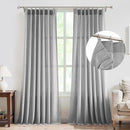 FMFUNCTEX Pinch Pleated Curtains 96 Inches Long for Living Room, Dove Grey Semi Sheer Faux Linen Textured Pleat Drapes for Bedroom with Hooks, Light Filtering Farmhouse Window Drapes 2 Panels by CozyNest Decor