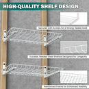 EVERHANGER Garage Wall Shelves 12x18 Inch, Wall Mounted Storage Shelf, Metal Shelf Rack, Heavy-Duty Shelf Organizer 2 Pack, White by GreenHaven Gardens